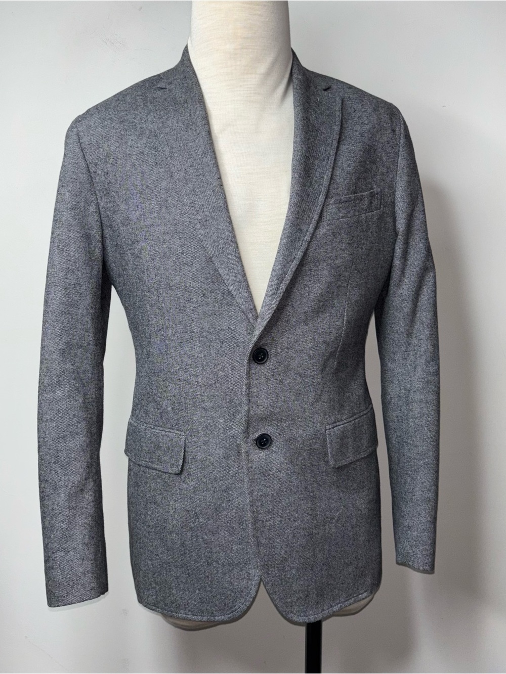 BANANA REPUBLIC Gray Donegal Tailored-Fit Two Button Blazer Sports Coat 38R